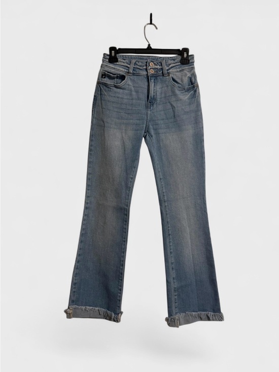 KanCan Denim - KanCan Faded Light Blue Flare Jeans with Frayed Hem